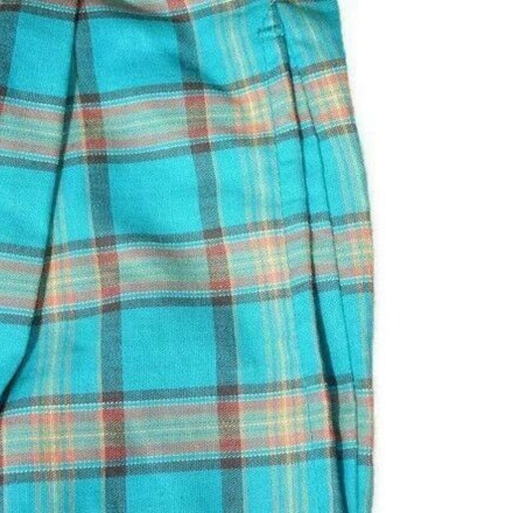 VTG High Waist Shorts Madras Bermuda Plaid Mom 11 - Picture 5 of 7